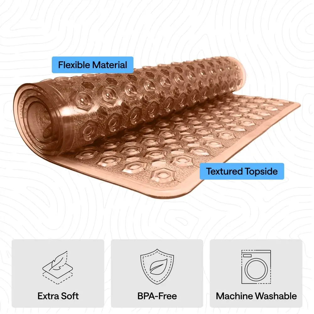GORILLA GRIP Square Shower Stall Mat 53cm x 53cm (21" x 21") | Patented Suction Grip & Drainage for Smooth Surfaces - view 4