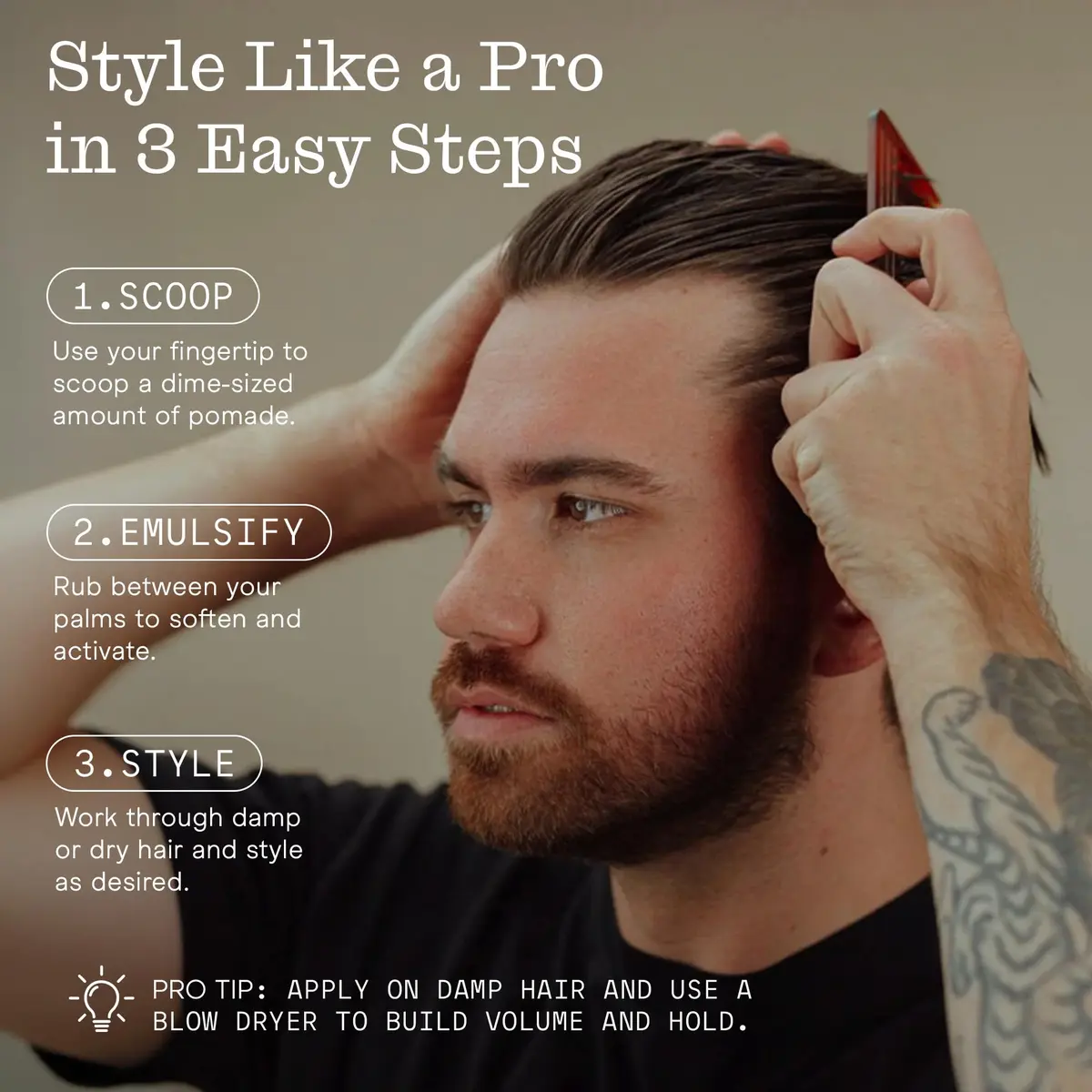 Firsthand Supply All-Purpose Hair Pomade 3oz | Firm Hold, Low Shine, Organic & Water Based - view 5