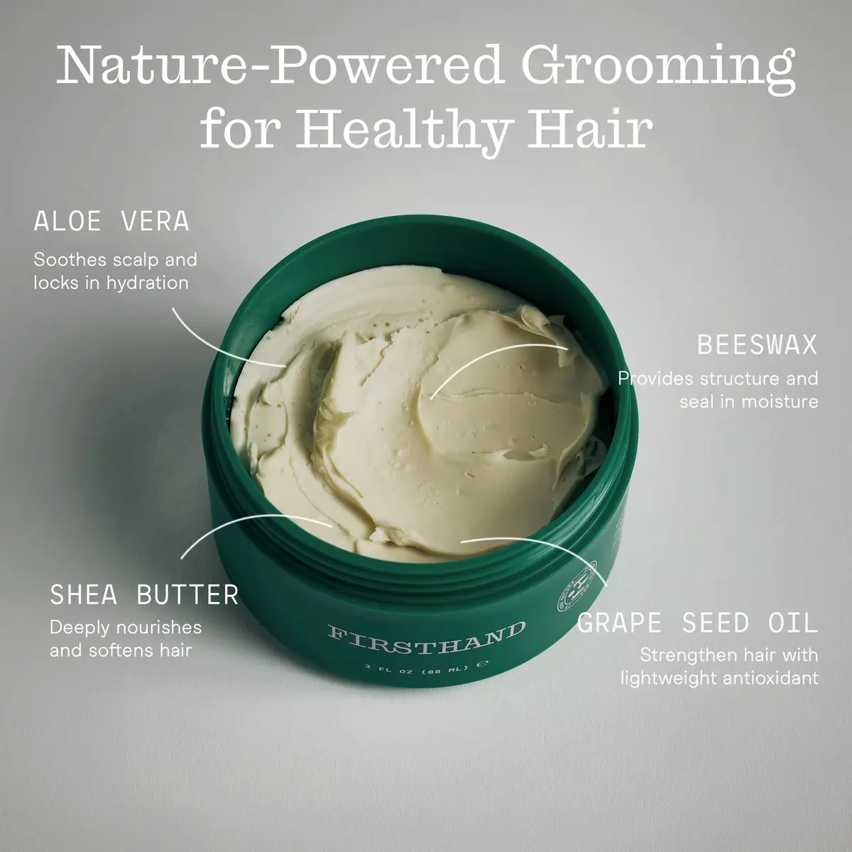 Firsthand Supply All-Purpose Hair Pomade 3oz | Firm Hold, Low Shine, Organic & Water Based - view 3