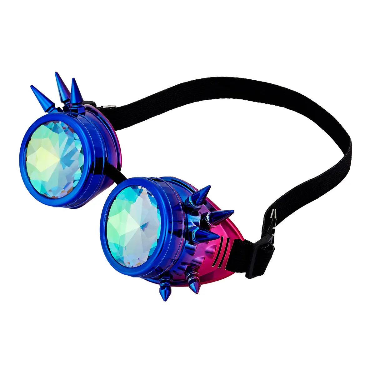Lelinta Kaleidoscope Spiked Goggles with Adjustable Straps | Blue-Purple Spike - view 5