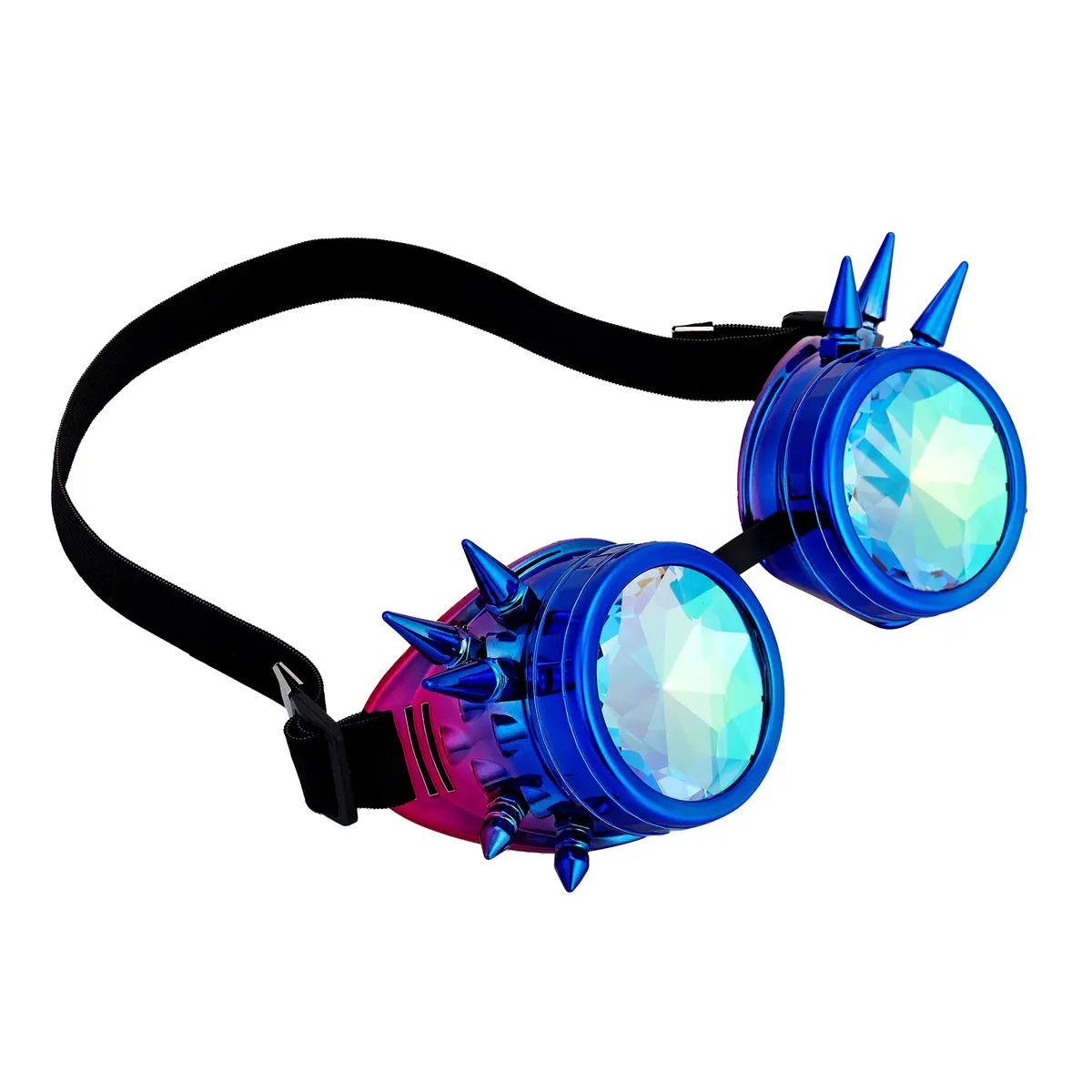 Lelinta Kaleidoscope Spiked Goggles with Adjustable Straps | Blue-Purple Spike - view 6