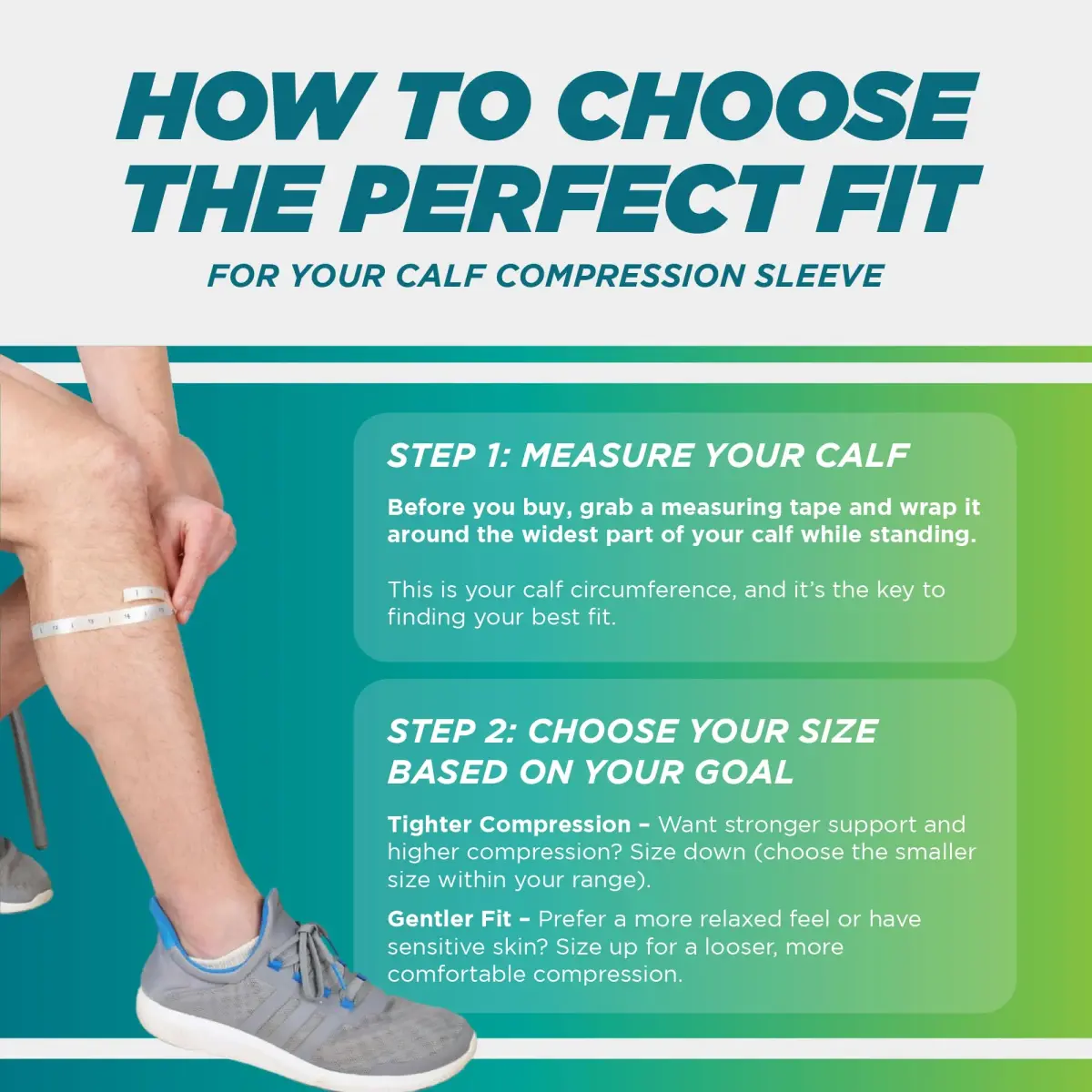 Run Forever Calf Compression Sleeve Large Yellow | 20-30mmHg Graduated Compression for Pain Relief & Recovery - view 2