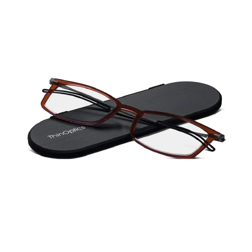 ThinOptics Unisex Adult Glasses Reading, Regular Case / Rectangle Red, 1.50 US | Ultra-light, durable corrective eyewear - view 3
