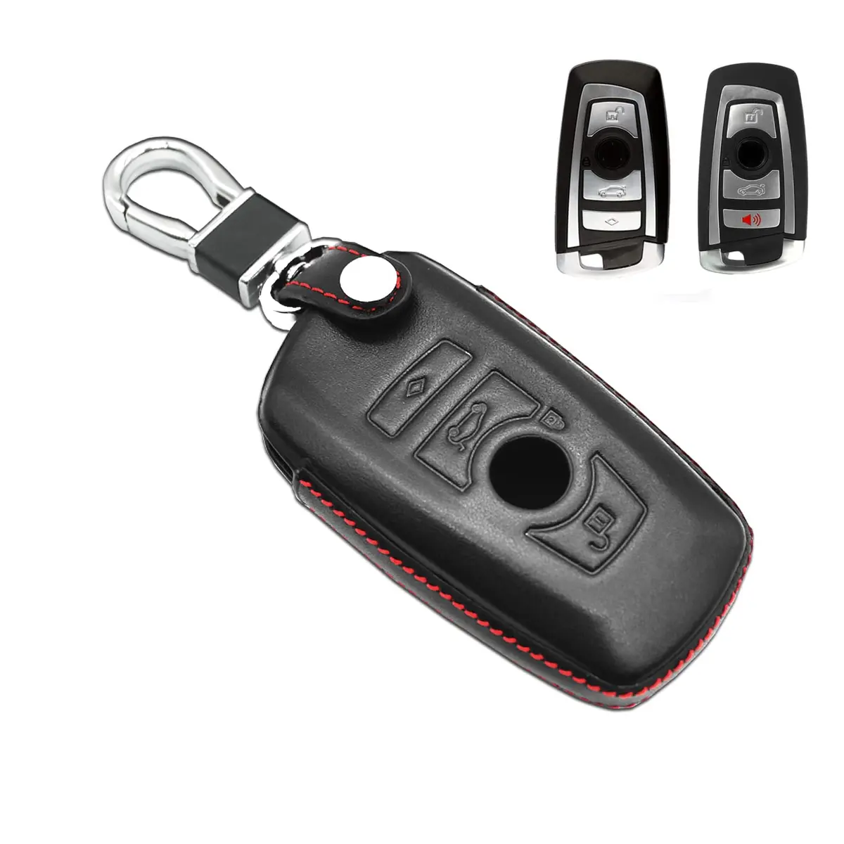 MECHCOS Leather Key Fob Cover for BMW X1 X3 X4 X5 X6 3 5 7 Series | Genuine Leather, Signal Safe (70-120 chars) - main product image