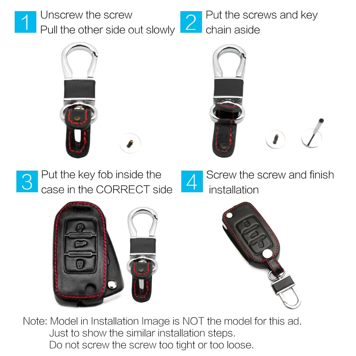 MECHCOS Leather Key Fob Cover for BMW X1 X3 X4 X5 X6 3 5 7 Series | Genuine Leather, Signal Safe (70-120 chars) - view 6