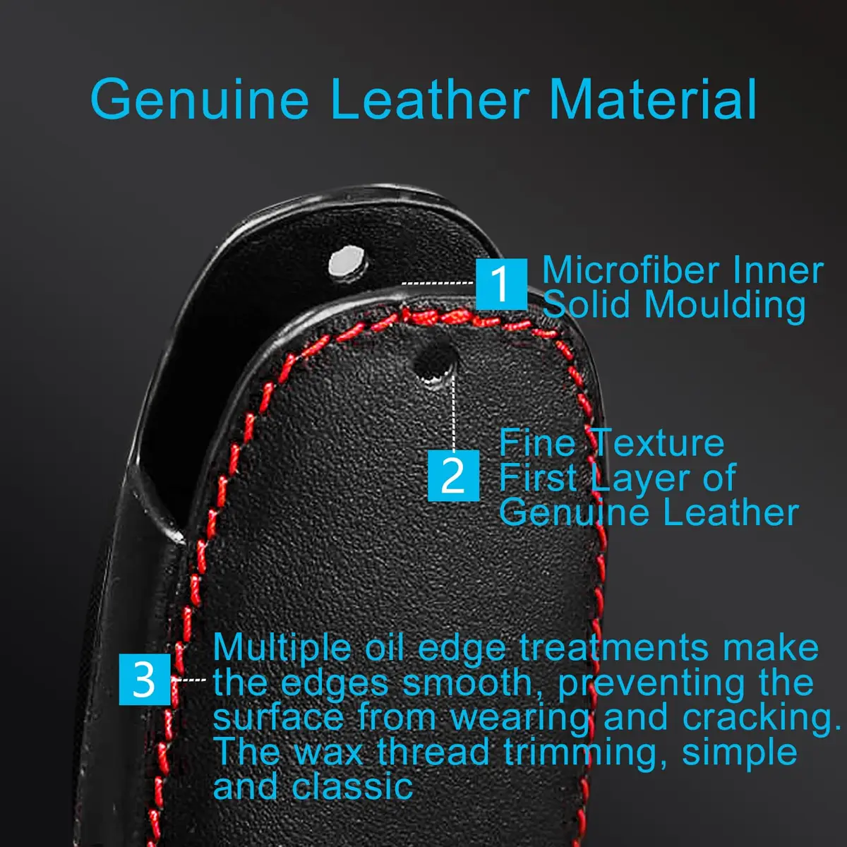 MECHCOS Leather Key Fob Cover for BMW X1 X3 X4 X5 X6 3 5 7 Series | Genuine Leather, Signal Safe (70-120 chars) - view 4
