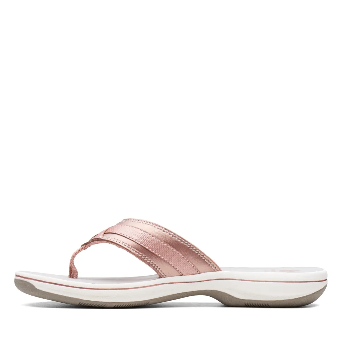 Clarks Breeze Sea Flip-Flop 11 | Rose Gold Synthetic, Casual Comfort, Heel 30mm - view 7