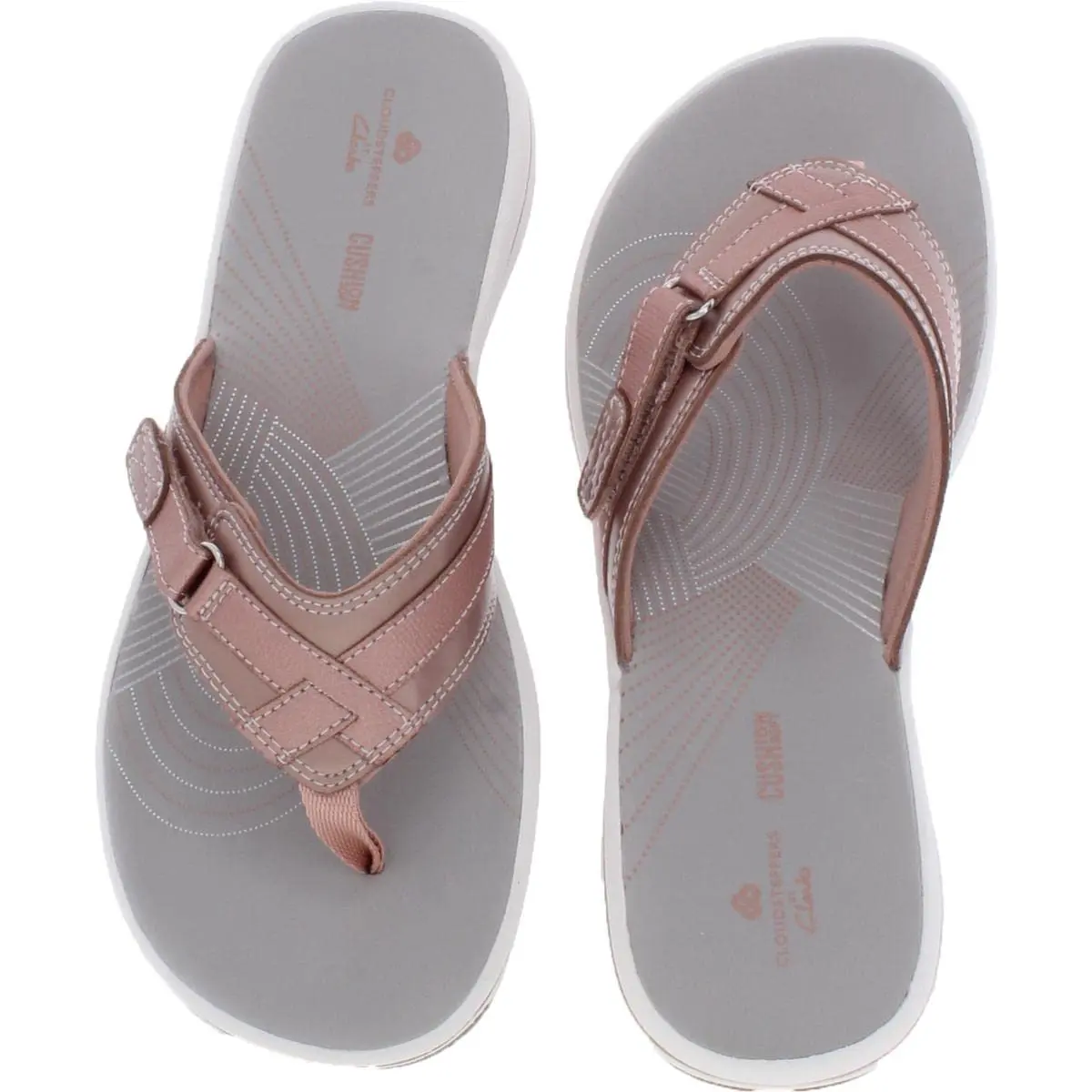 Clarks Breeze Sea Flip-Flop 11 | Rose Gold Synthetic, Casual Comfort, Heel 30mm - view 2