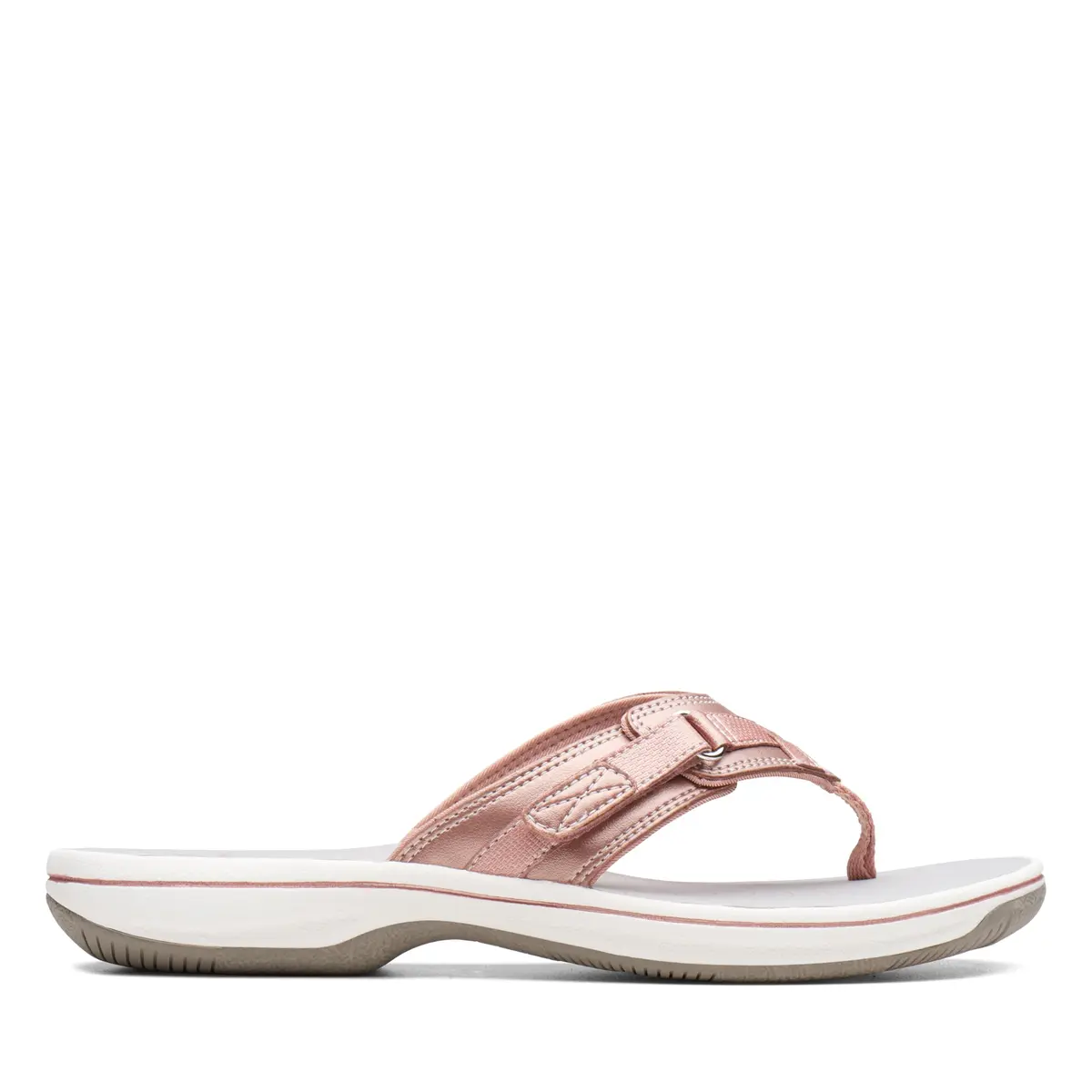 Clarks Breeze Sea Flip-Flop 11 | Rose Gold Synthetic, Casual Comfort, Heel 30mm - view 3