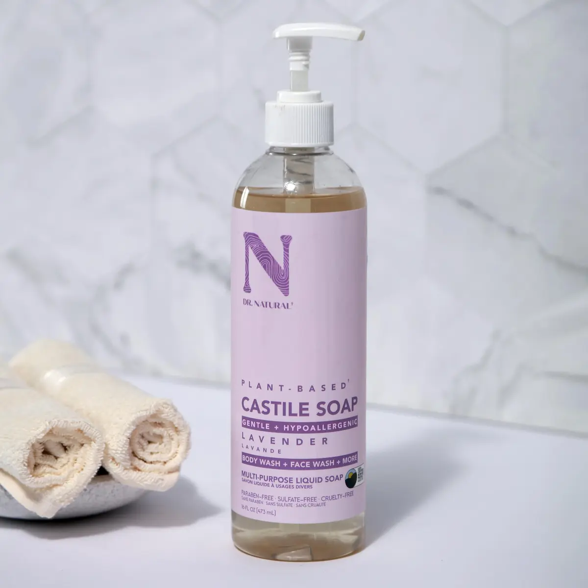 Dr. Natural Castile Liquid Soap - Multi-Use Body Wash, Shampoo & Face Wash | Hydrating & Gentle (120c) - view 2