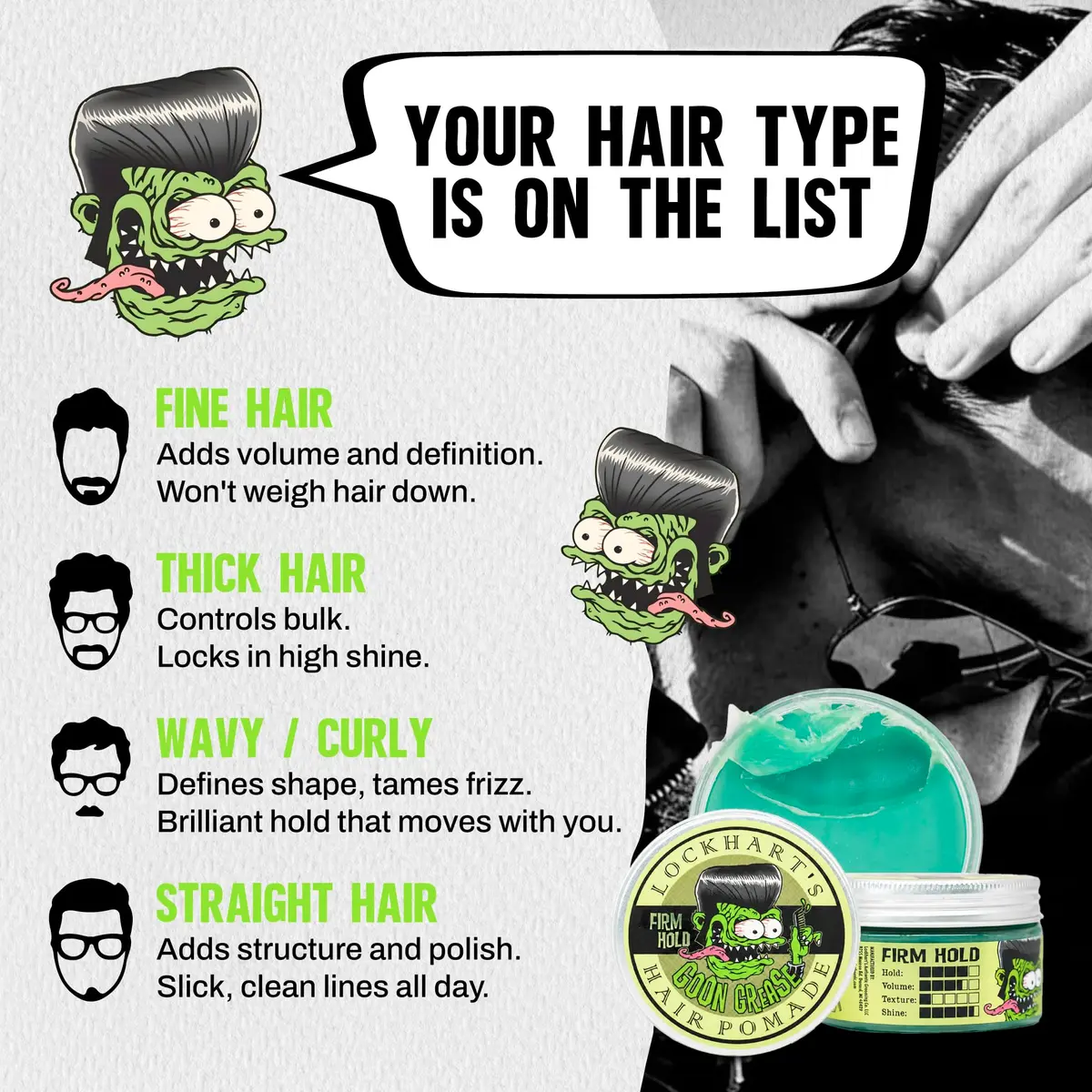 Lockhart's Goon Grease Oil-Based Pomade for Men, Firm Hold & Shine, 3.4 oz | Classic, Reworkable, Moisturizing - view 3