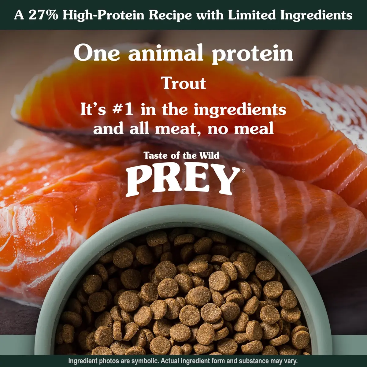 Taste of the Wild Prey Trout Puppy, Adult & Senior Dry Dog Food 25lb | Limited Ingredient, Real Trout First - view 3