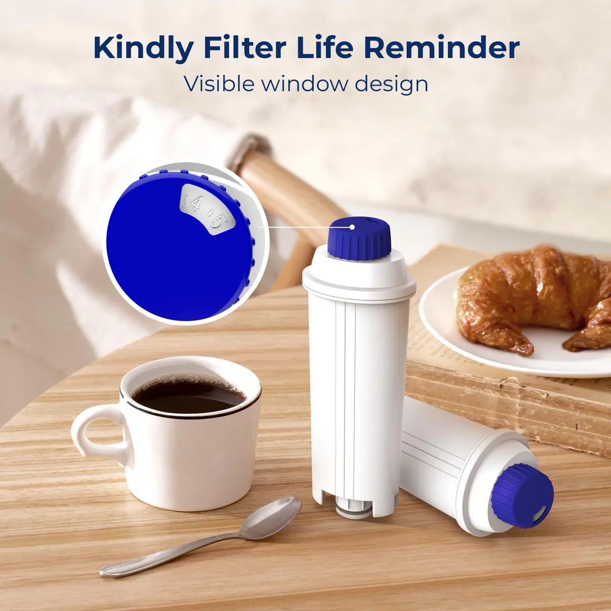 Waterdrop DLS C002 Filter Replacement for De'Longhi Coffee Machines 6 Pack | Reduces Chlorine & Impurities for Fresher Water - view 5