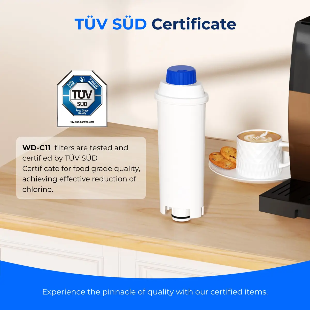 Waterdrop DLS C002 Filter Replacement for De'Longhi Coffee Machines 6 Pack | Reduces Chlorine & Impurities for Fresher Water - view 2