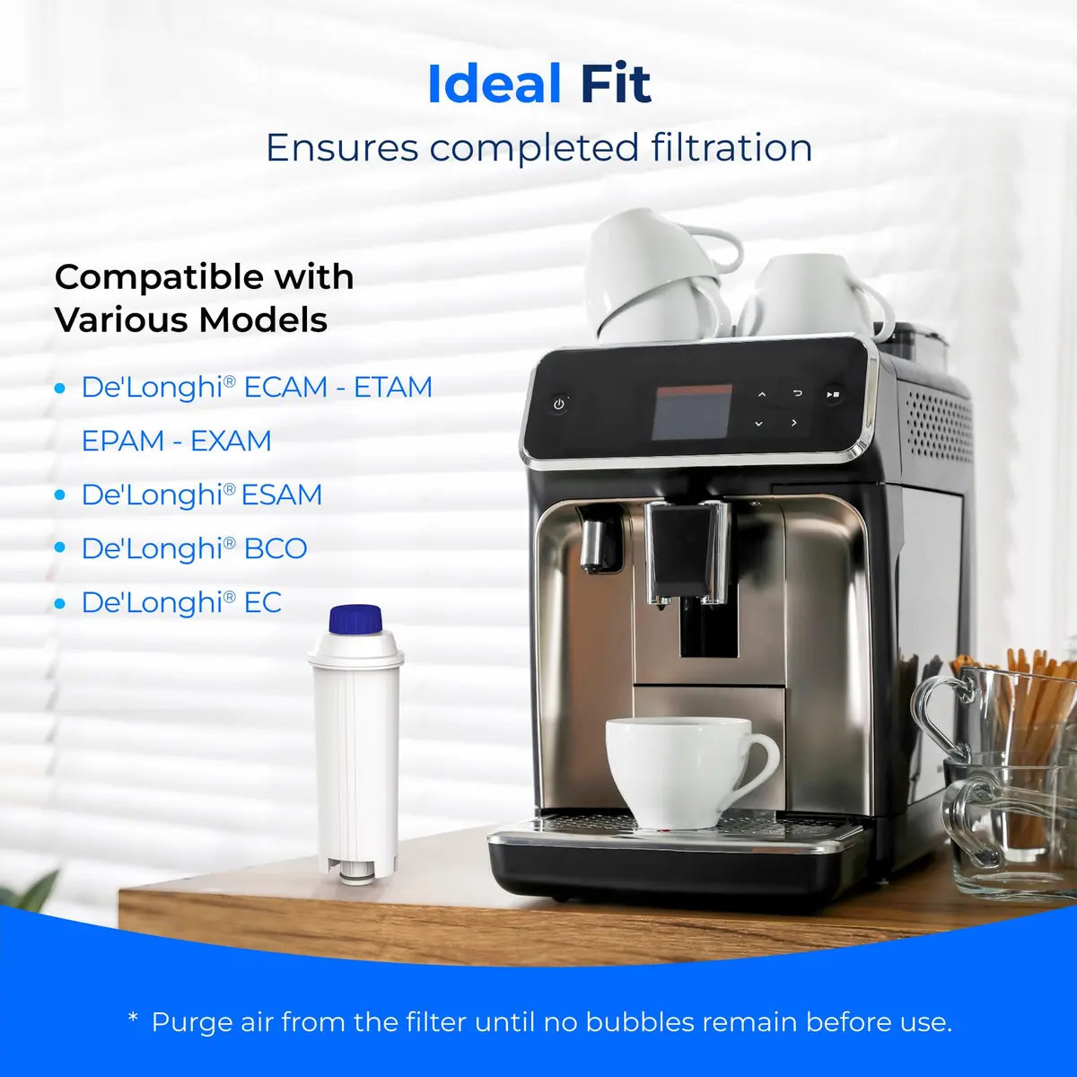 Waterdrop DLS C002 Filter Replacement for De'Longhi Coffee Machines 6 Pack | Reduces Chlorine & Impurities for Fresher Water - view 4