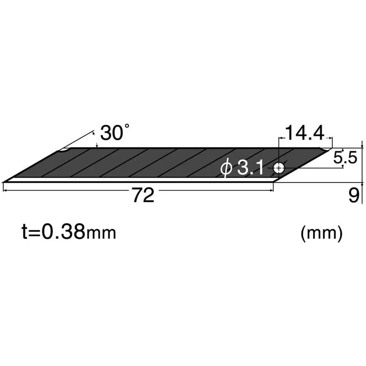 NT Cutter BA15P 9mm Precision Snap-Off Blades 72mm L (0.038cm T) | Extra Sharp 30-Degree Carbon Steel for Paper, Vinyl, Crafts - view 2
