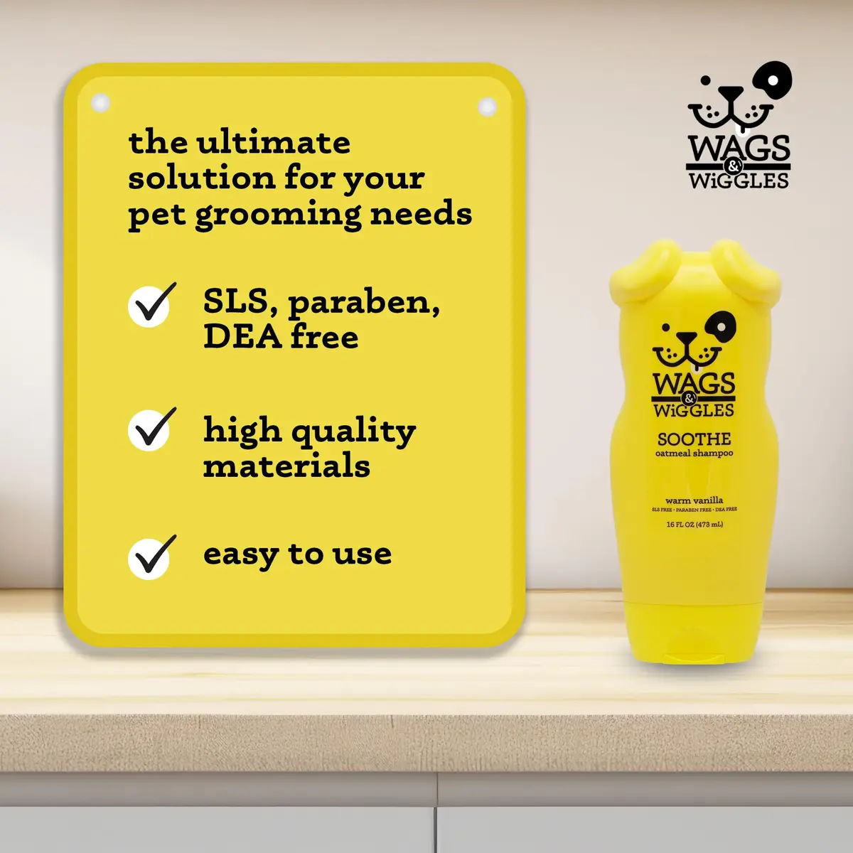 Wags & Wiggles Soothe Oatmeal Dog Shampoo, 16 Oz | Gentle, pH-Balanced for Sensitive Skin - view 5