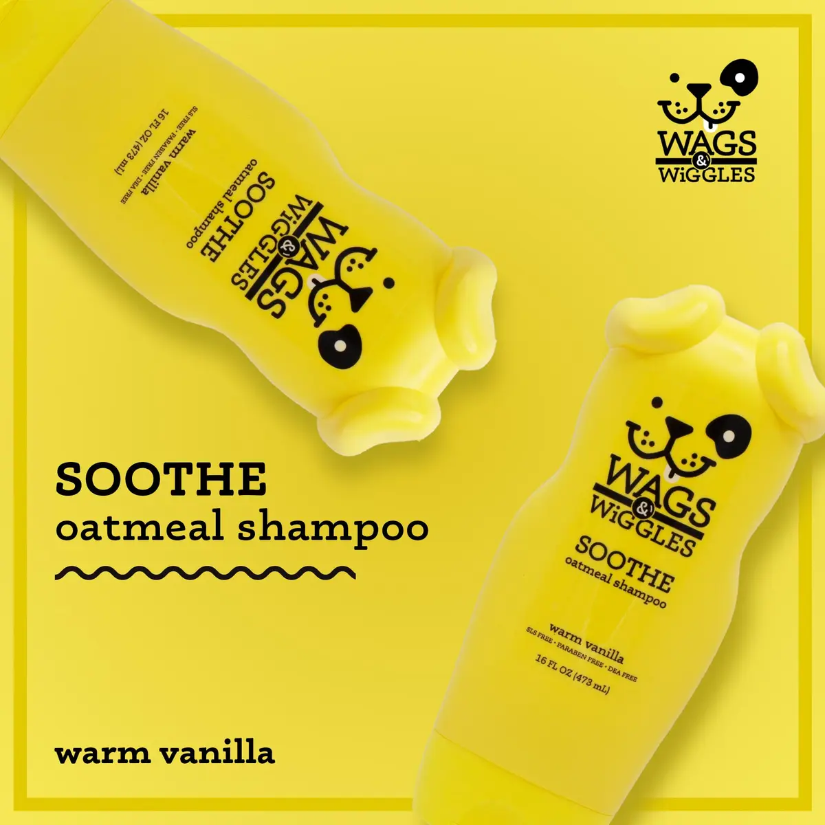 Wags & Wiggles Soothe Oatmeal Dog Shampoo, 16 Oz | Gentle, pH-Balanced for Sensitive Skin - view 2