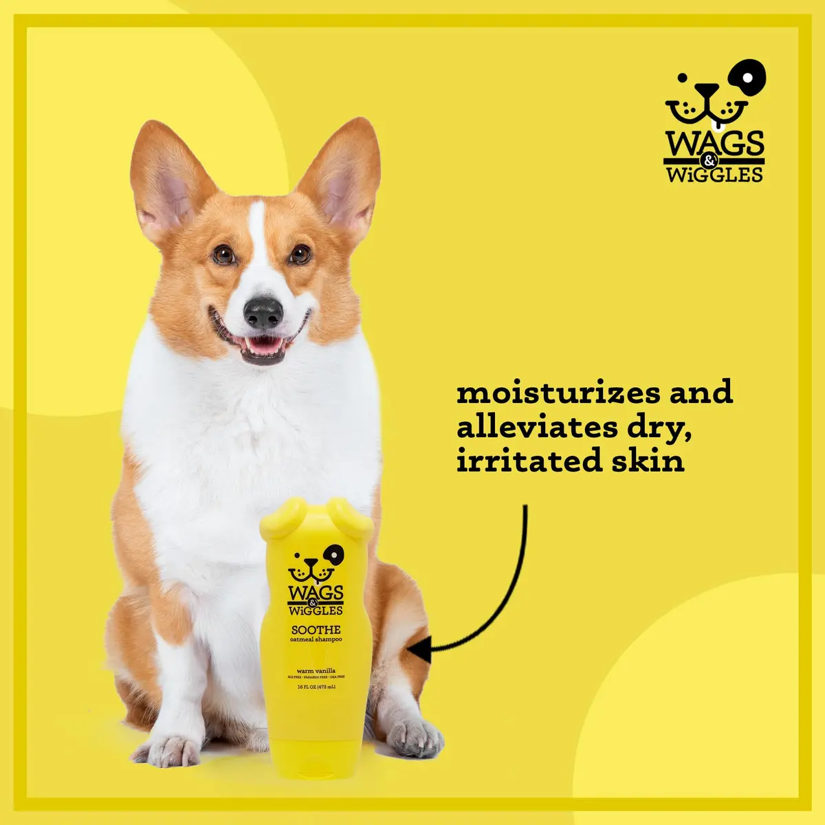 Wags & Wiggles Soothe Oatmeal Dog Shampoo, 16 Oz | Gentle, pH-Balanced for Sensitive Skin - view 3
