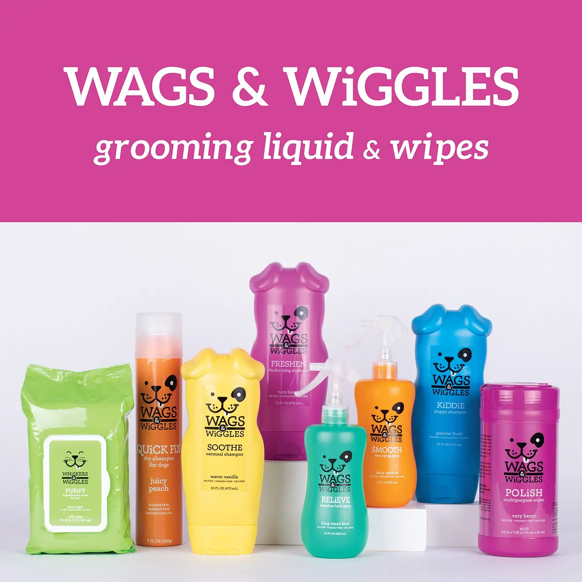 Wags & Wiggles Freshen Deodorizing Dog Shampoo Very Berry 473ml (16 Fl Oz) | pH-Balanced Formula for All Breeds - view 2