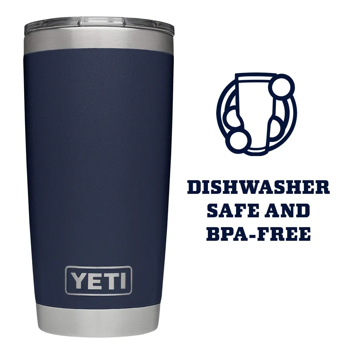 YETI Rambler 20 oz Tumbler with MagSlider Lid, Stainless Steel, Navy | Keeps Drinks Hot or Cold for Hours - view 4