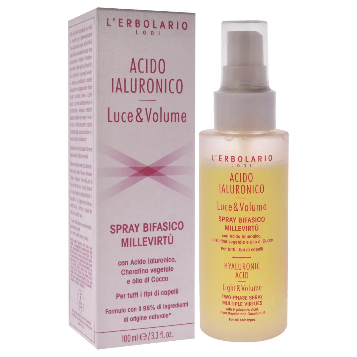 L'Erbolario Hyaluronic Acid Two Phase Spray - Light & Volume, 3.3 Oz | Fuller, Softer, Shinier Hair - view 3