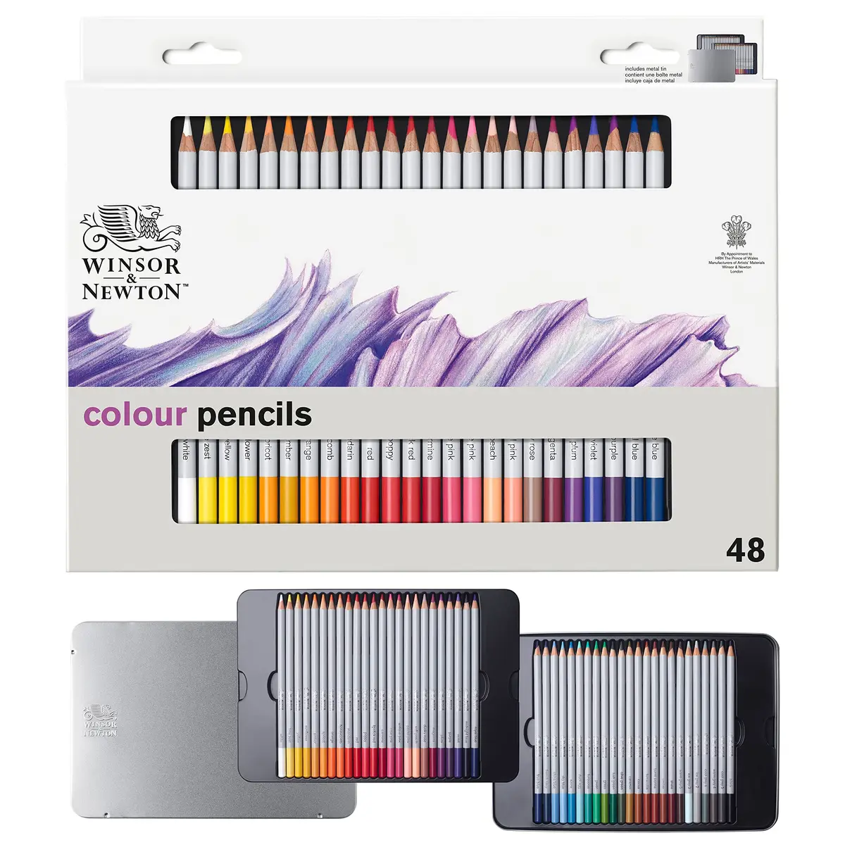 Winsor & Newton Studio Collection Color Pencils Set of 48 | Rich, Vibrant, Smooth Blending (70-120 chars) - main product image