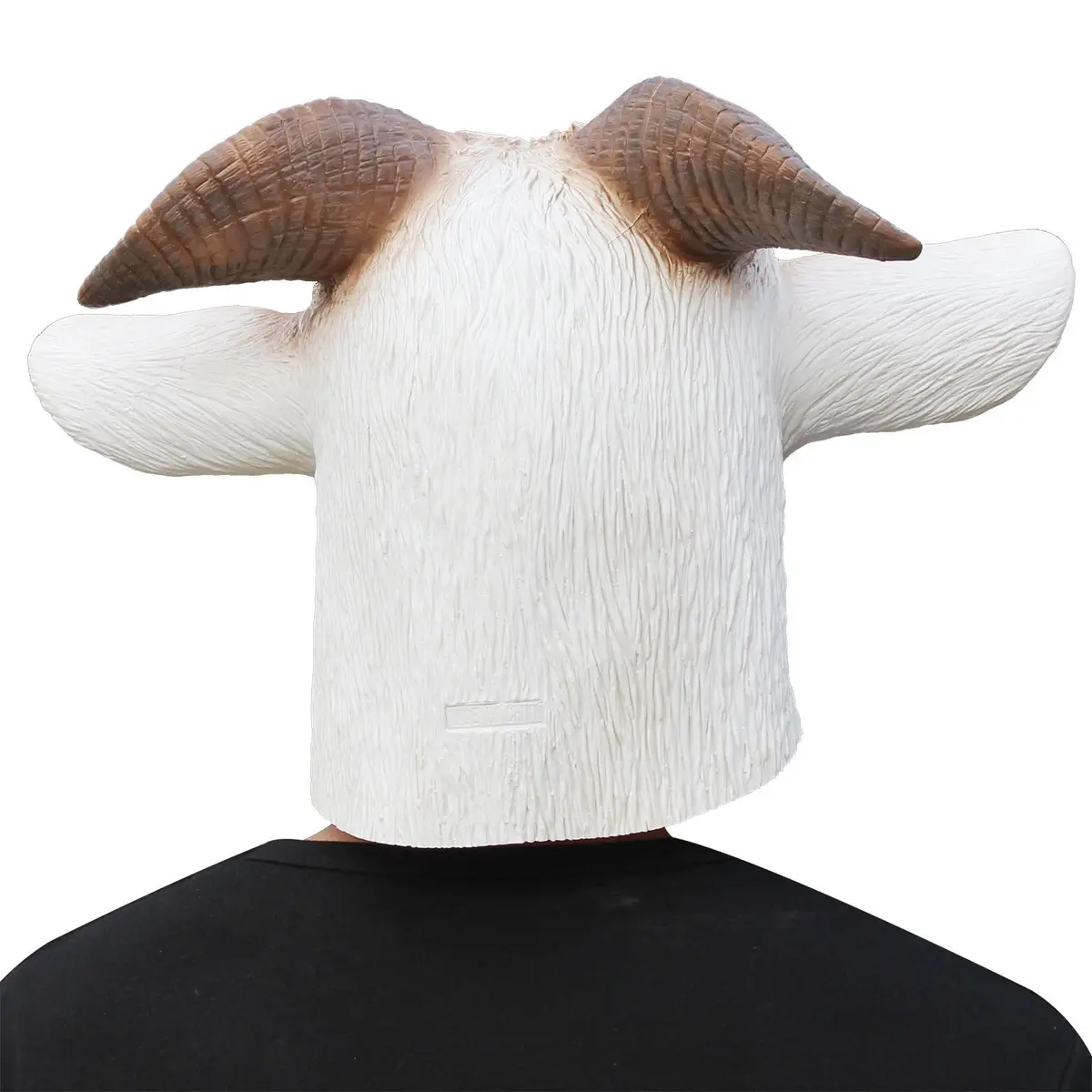 CreepyParty Goat Mask Full Head Natural Latex Animal Costume for Halloween Party | Adult Men's White - view 4
