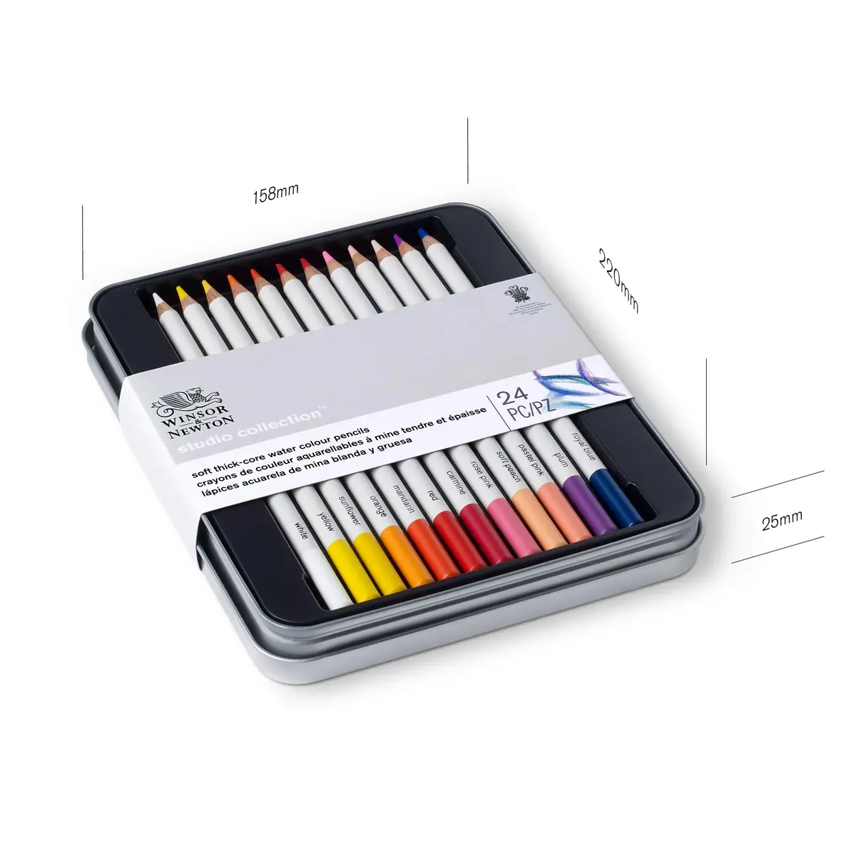 Winsor & Newton Studio Collection Watercolor Pencils 24 Count (3.7mm Core) | Highly Pigmented Art Pencils - view 8