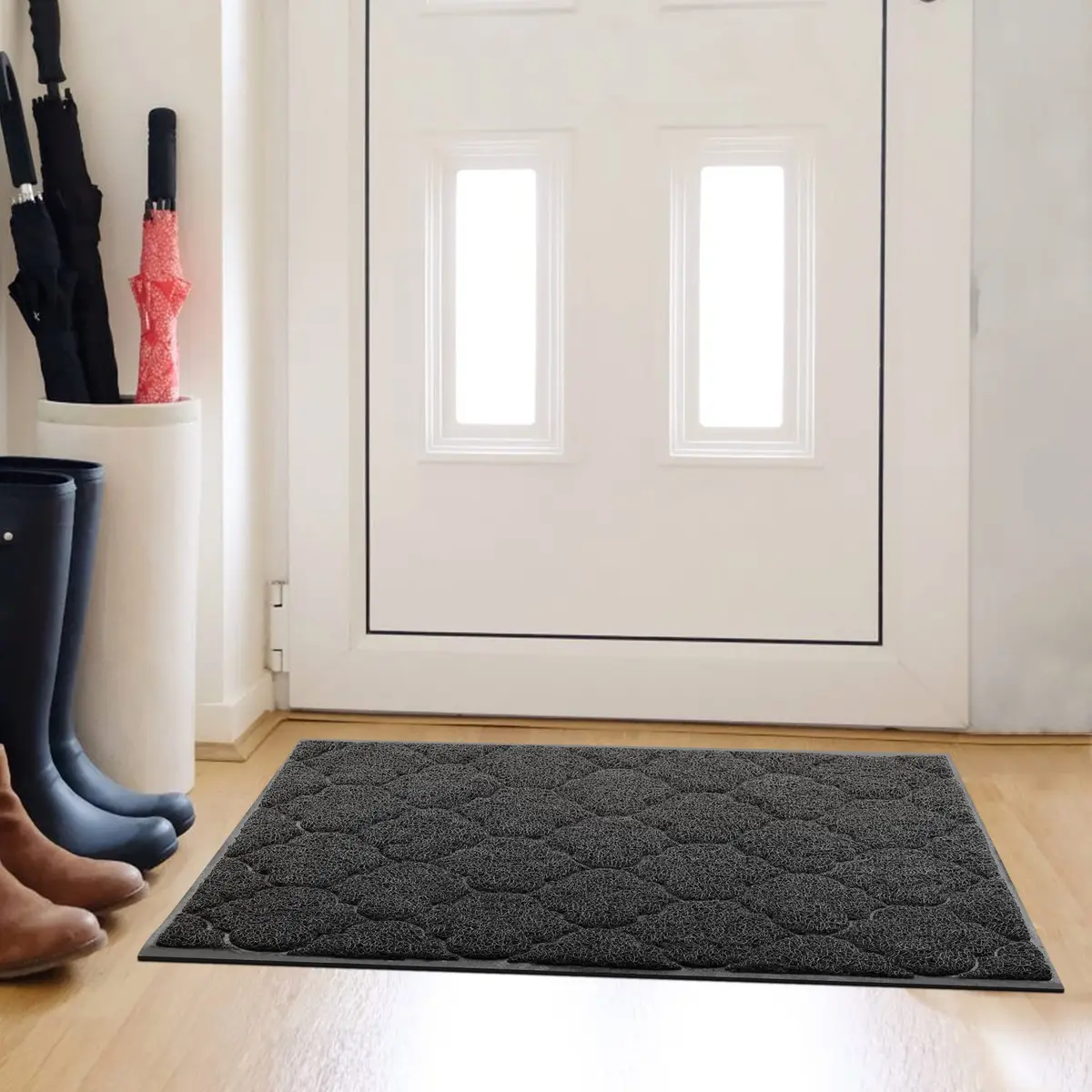 Cosyearn Door Mat, 46x35, Black | Waterproof, Non-Slip Indoor Outdoor Entryway Doormat - view 2