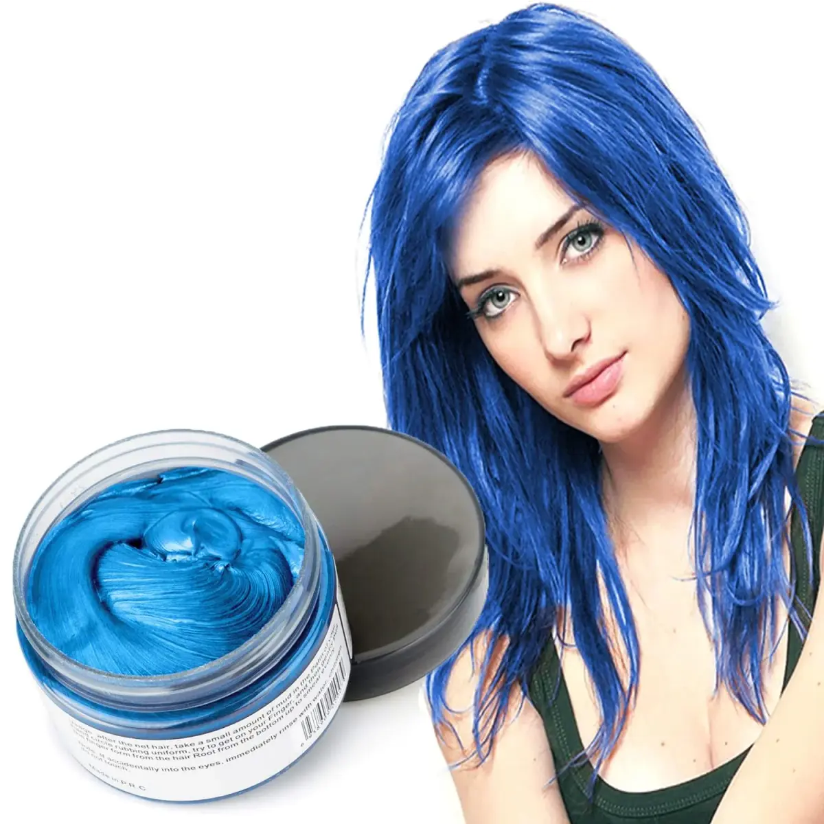 SWAKER Blue Hair Color Wax 130ml - Temporary Vibrant Styling Cream for Men & Women - main product image