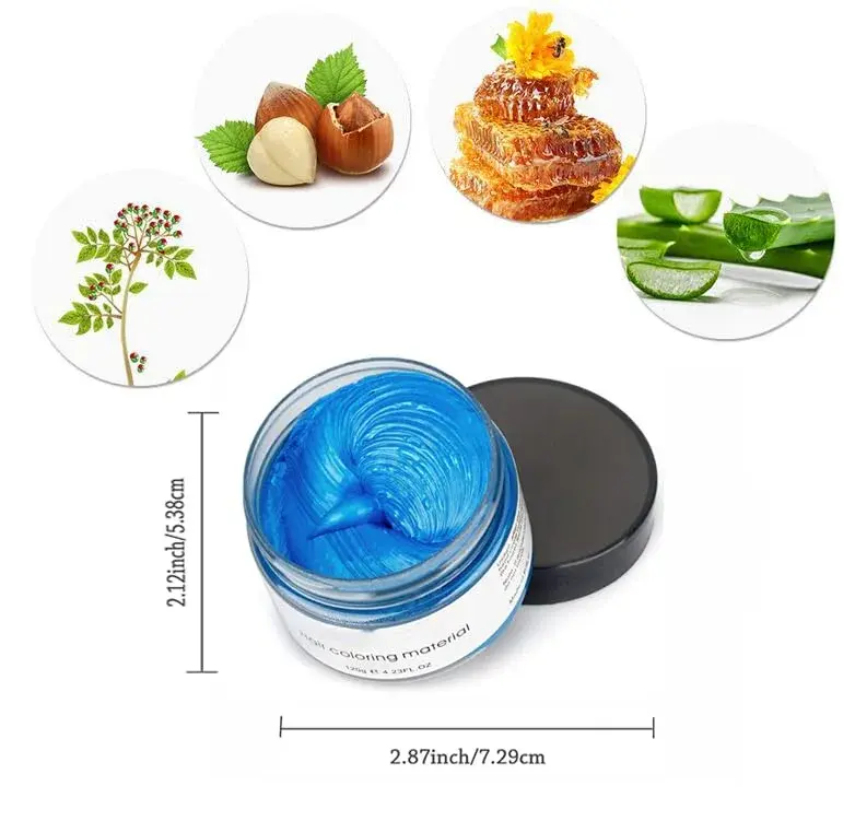 SWAKER Blue Hair Color Wax 130ml - Temporary Vibrant Styling Cream for Men & Women - view 2