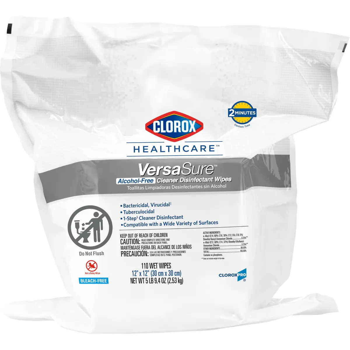 Clorox VersaSure Surface Disinfectant Wipes 110 Count | Alcohol-Free, Fast-Acting, Healthcare Grade - main product image