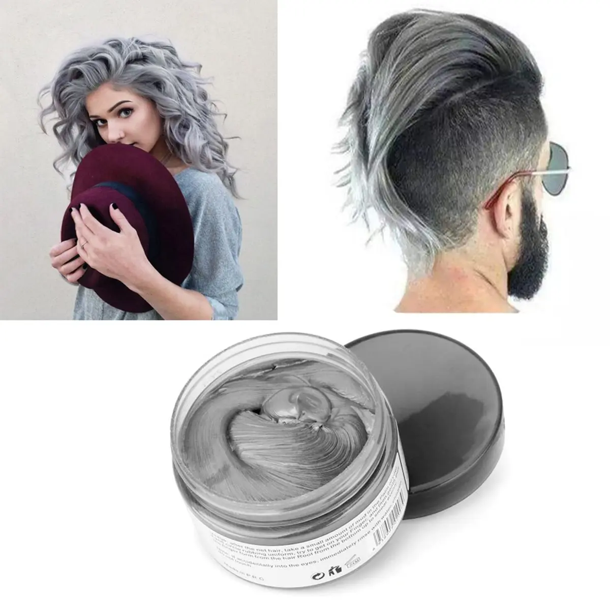 SWAKER Silver Gray Hair Color Wax, 4.23 oz | Temporary Hair Styling & Coloring - view 7