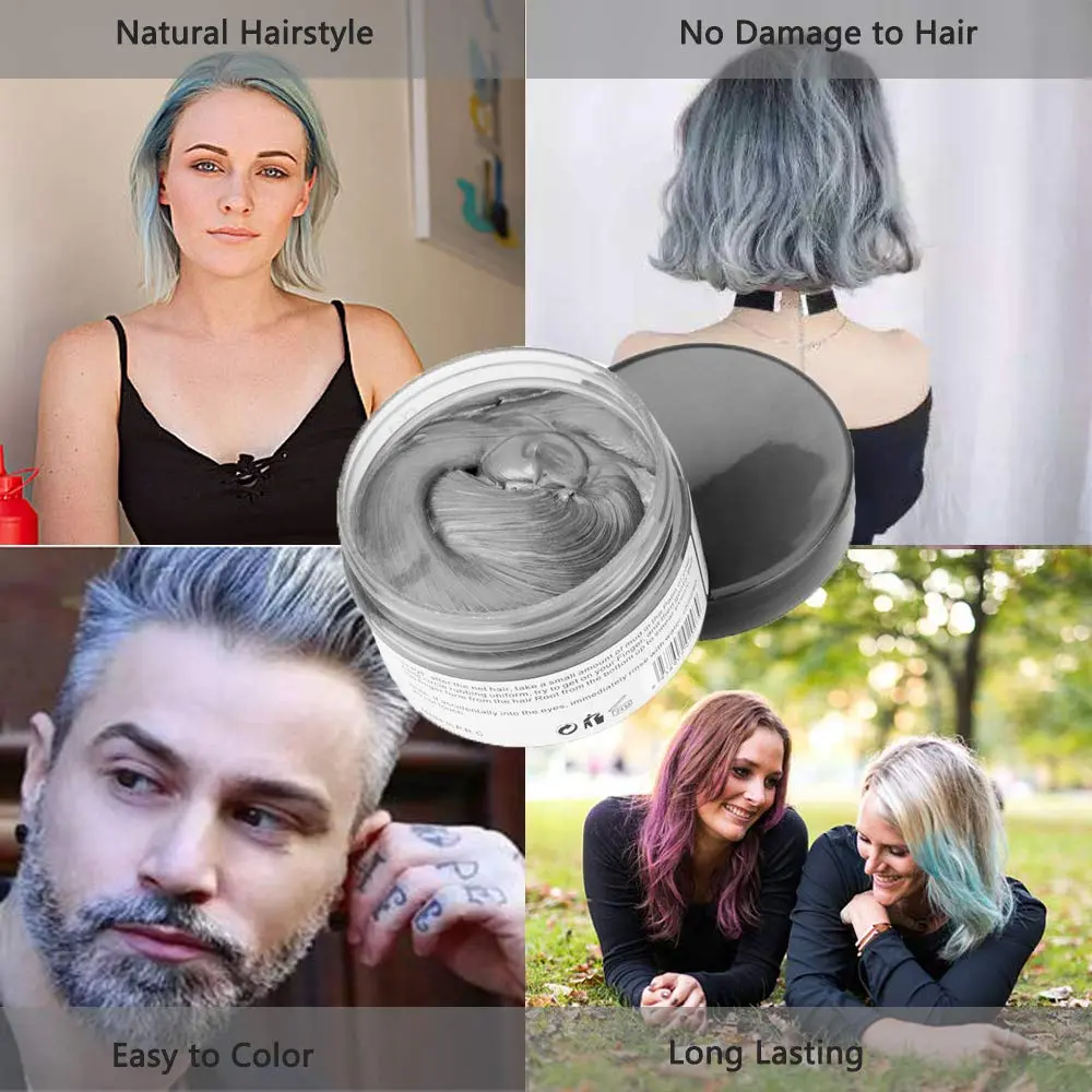 SWAKER Silver Gray Hair Color Wax, 4.23 oz | Temporary Hair Styling & Coloring - view 8