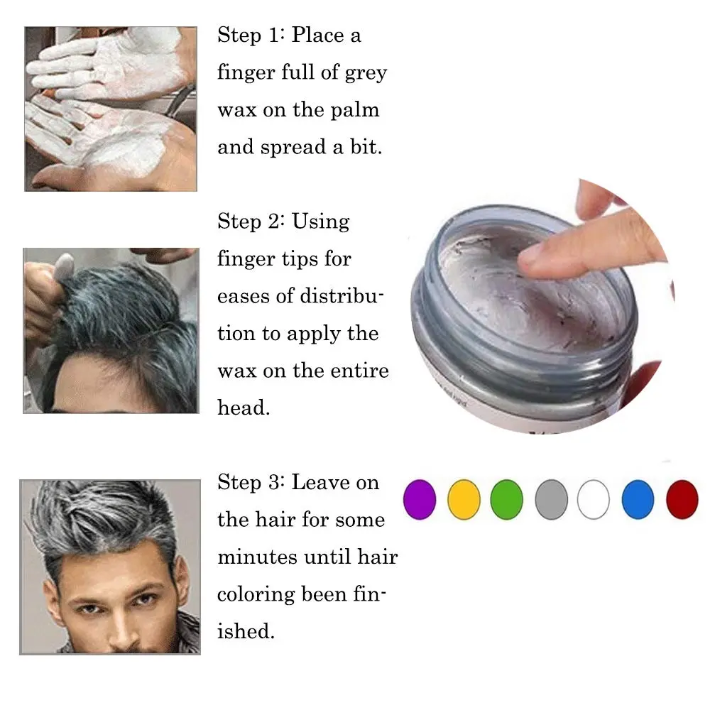 SWAKER Silver Gray Hair Color Wax, 4.23 oz | Temporary Hair Styling & Coloring - view 5