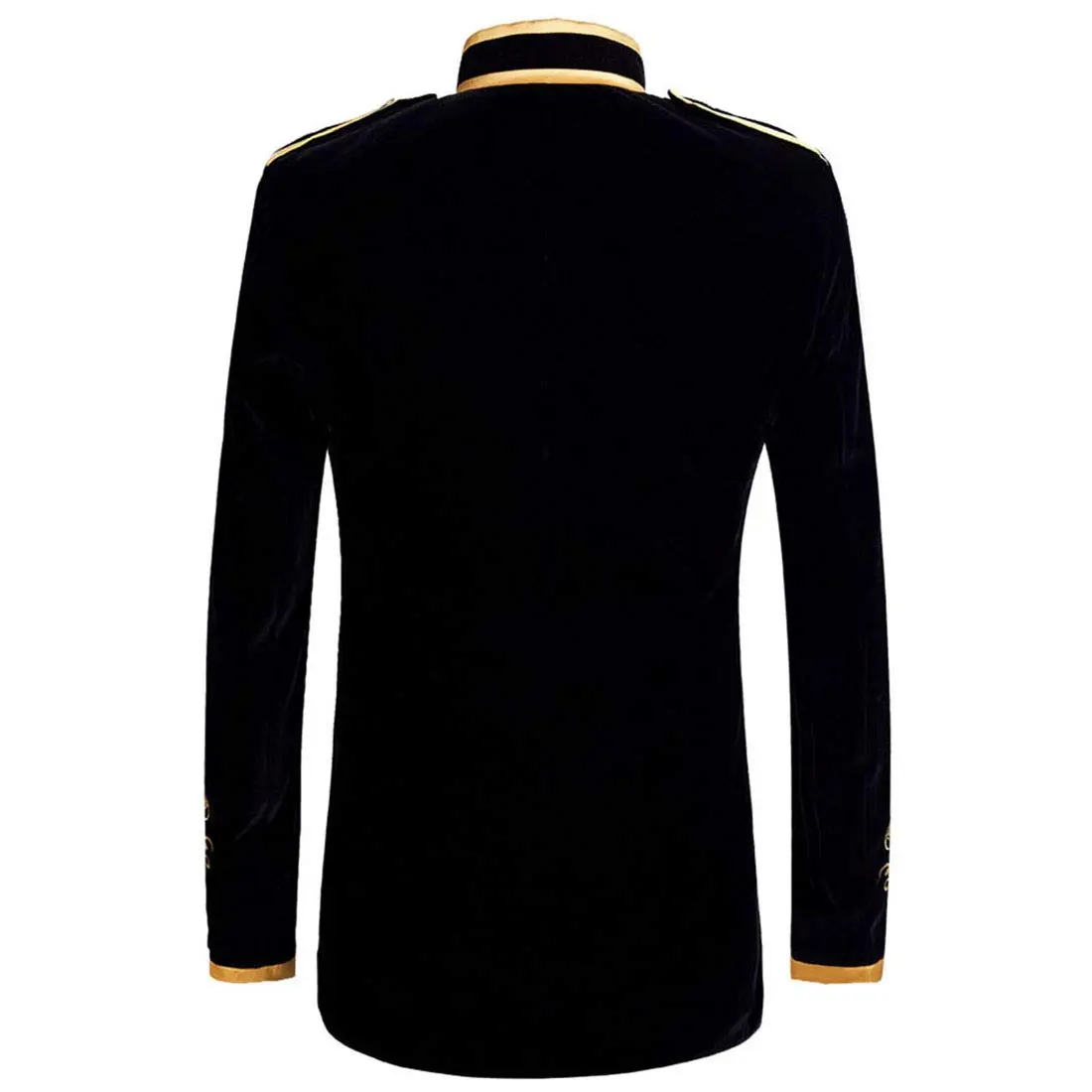 PYJTRL Mens Stylish Blazer Suit Jacket 38 | Velvet Gold Embroidery Slim Fit - view 2