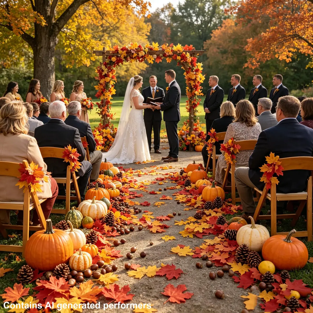 EchoDone Artificial Maple Leaves Decorations 600 pcs | Autumn Fall Leaves for Wedding & Thanksgiving - view 5