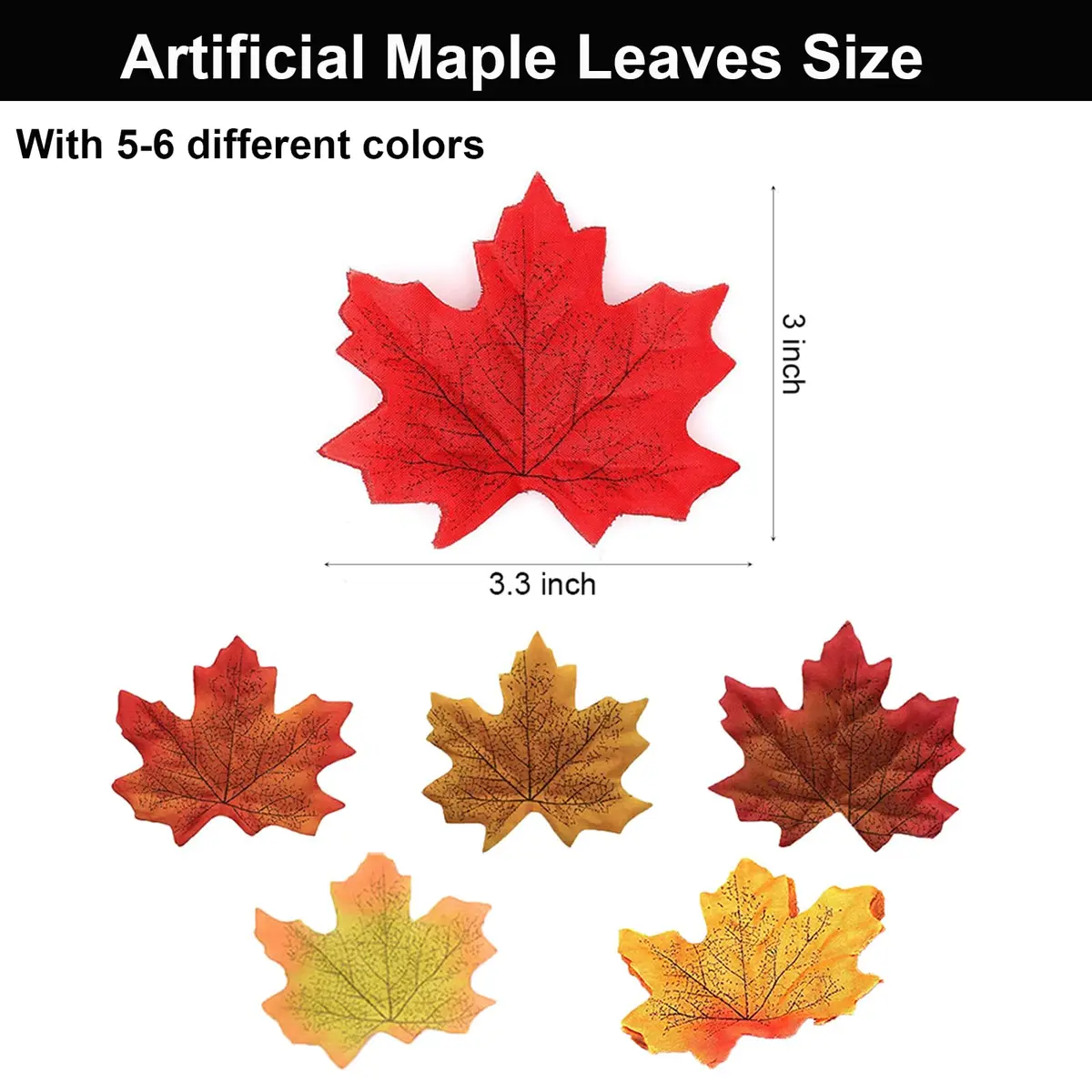 EchoDone Artificial Maple Leaves Decorations 600 pcs | Autumn Fall Leaves for Wedding & Thanksgiving - view 2