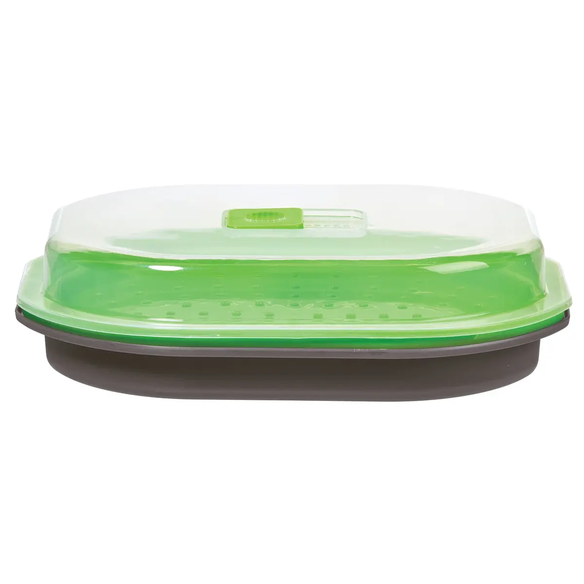 PrepSolutions Gray Microwave Steamer Basket for Fish and Veggies 1L (0.94 Qt) | Healthy Cooking Tool - view 2