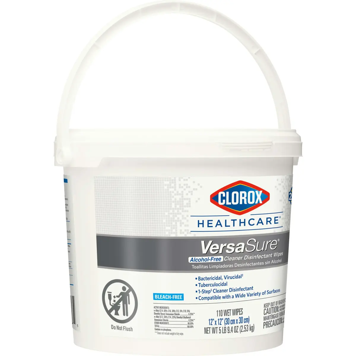 Clorox Healthcare VersaSure Disinfectant Wipes 12" x 12" 110 Count | Broad-Spectrum, Alcohol-Free, Hospital-Grade (70-120 chars) - view 9