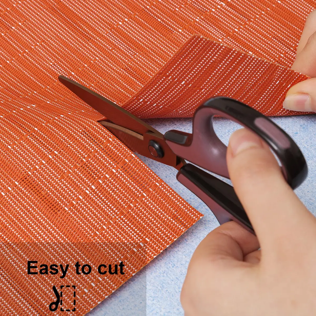 Myir JUN Orange Placemats Set of 6 | Washable PVC Table Mats for Indoor Use - view 9