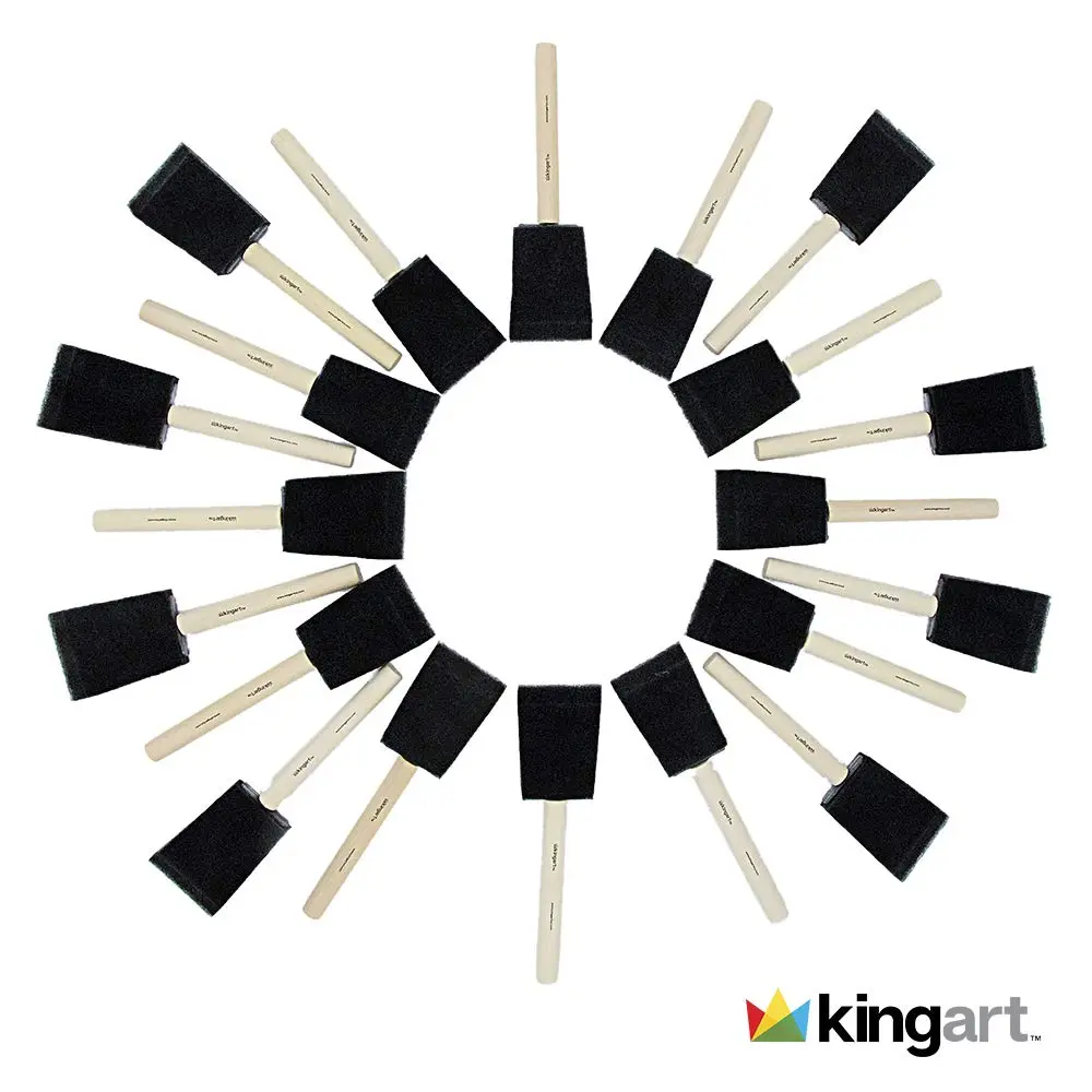 KINGART Foam Paint Brush Set 1 Inch, 25 Pc. Value Pack | Smooth Application for Crafts & DIY - view 5