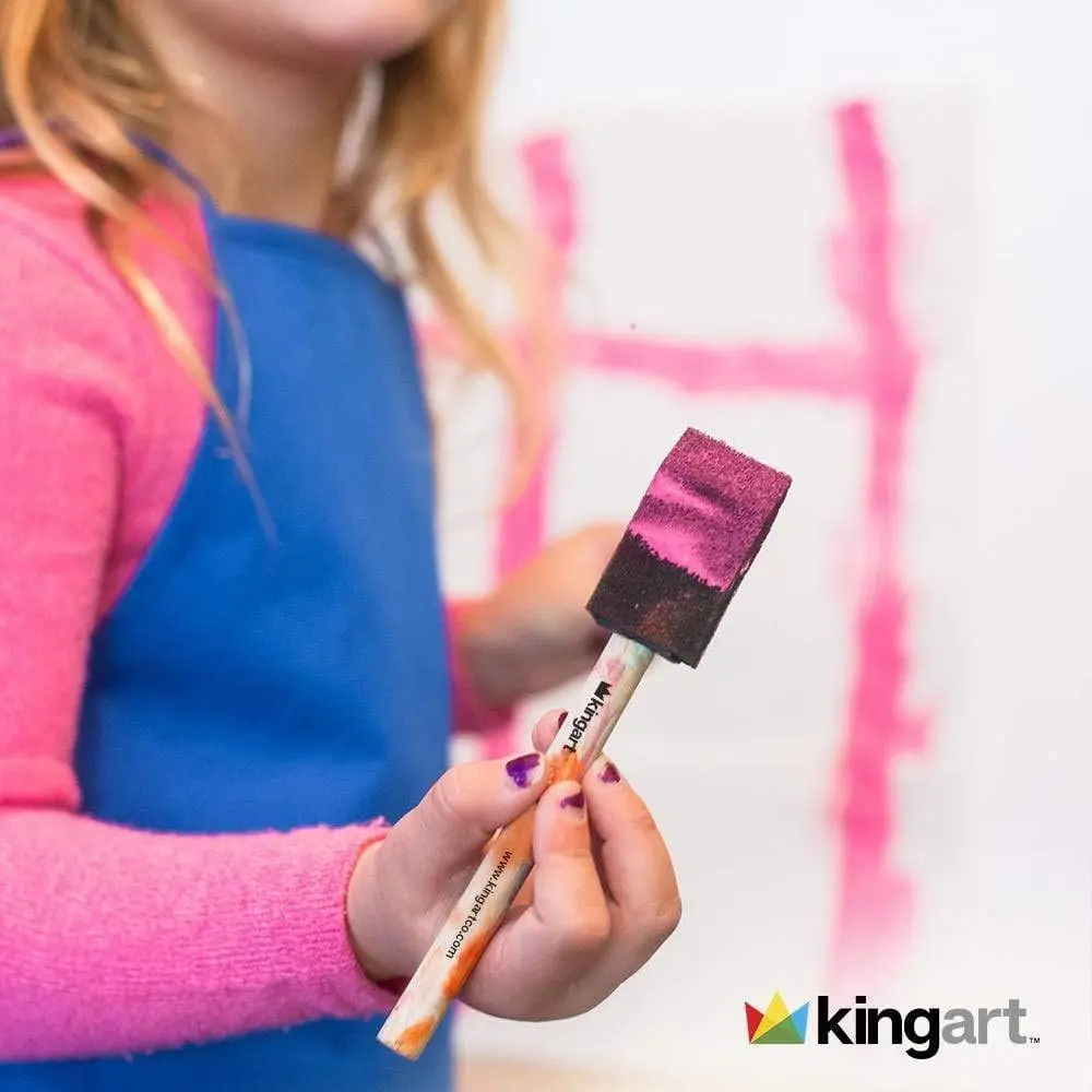 KINGART Foam Paint Brush Set 1 Inch, 25 Pc. Value Pack | Smooth Application for Crafts & DIY - view 2