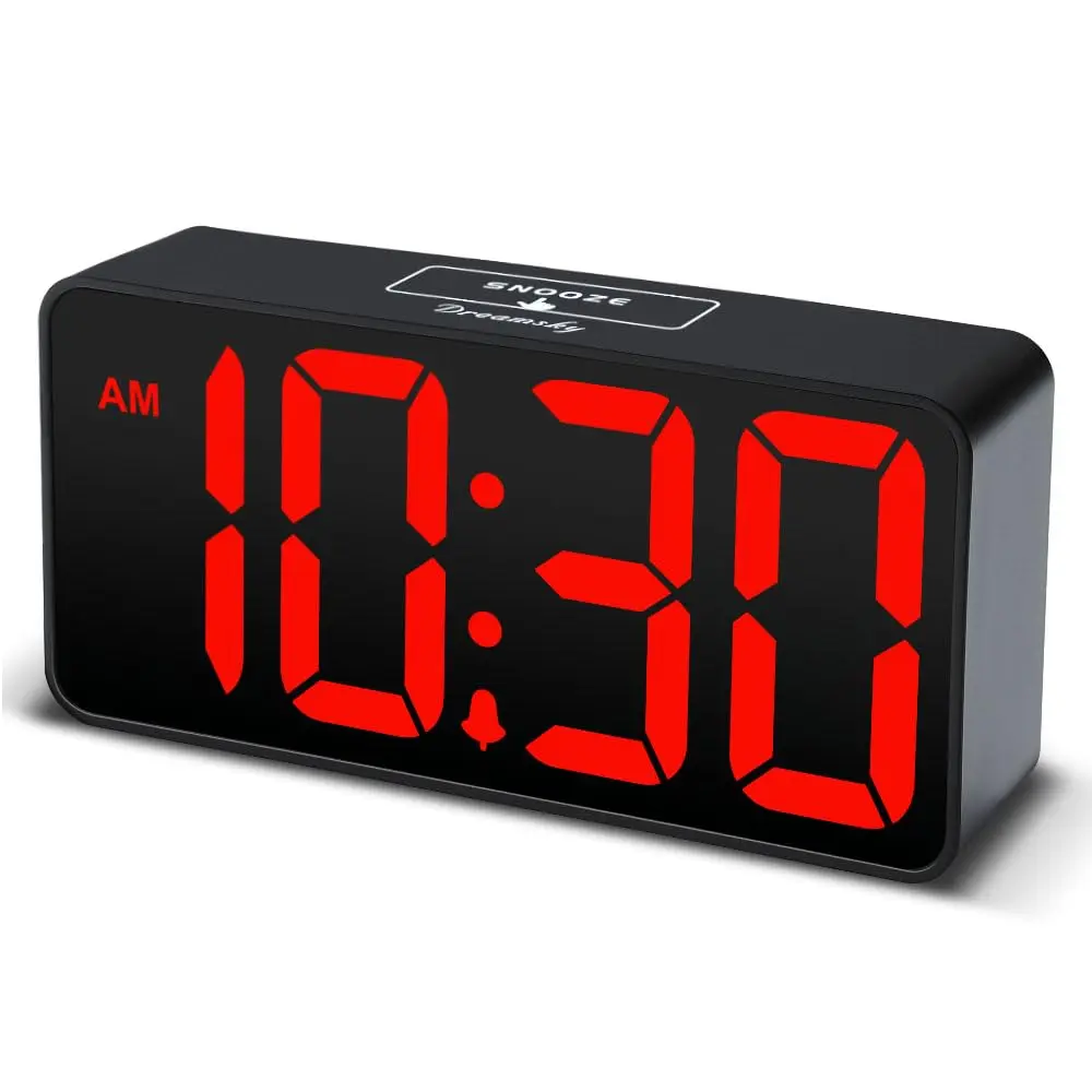 DreamSky Small Digital Alarm Clock for Bedroom with Large Big Numbers | Easy to Read & Set - main product image