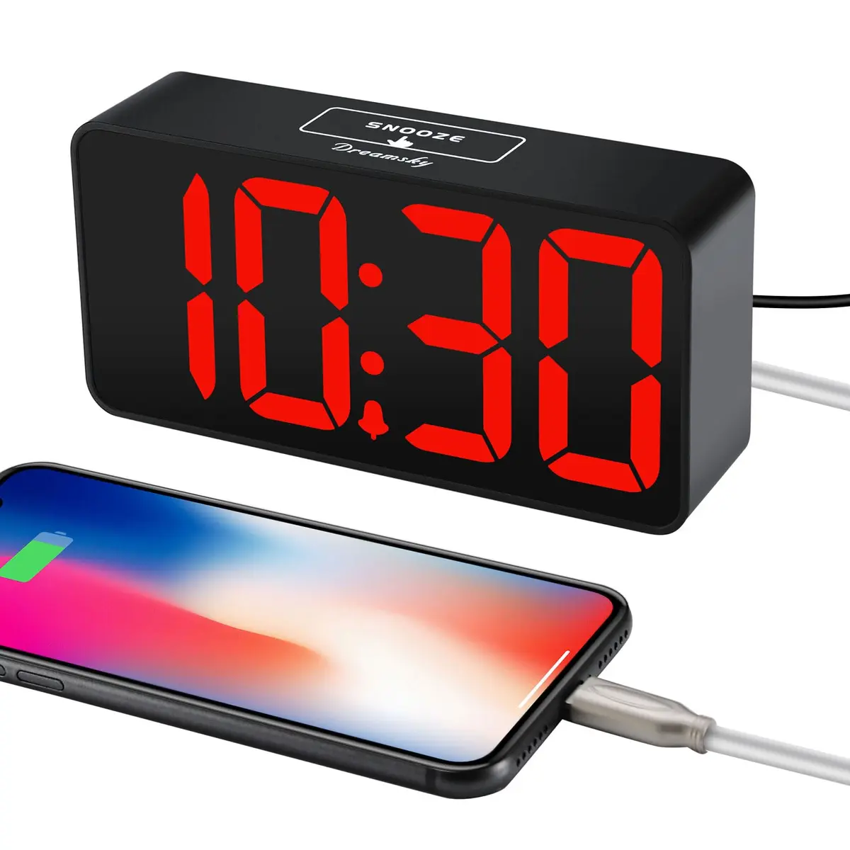 DreamSky Small Digital Alarm Clock for Bedroom with Large Big Numbers | Easy to Read & Set - view 4
