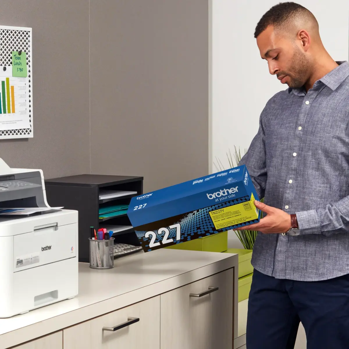 Brother Genuine TN227Y High Yield Yellow Toner Cartridge 2,300 Pages | Genuine Brother Toner for Vivid Color Prints - view 4