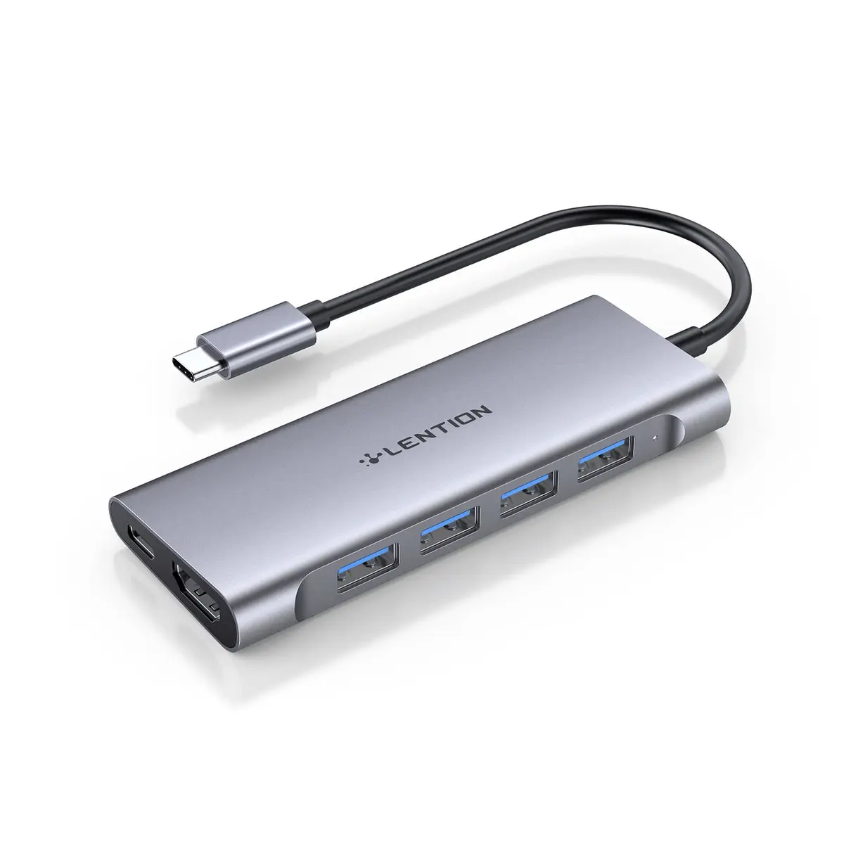 LENTION 6 in 1 USB C Hub, 4 USB 3.0, 4K@60Hz HDMI, 100W Charging | Multiport Hub for MacBook & More - main product image