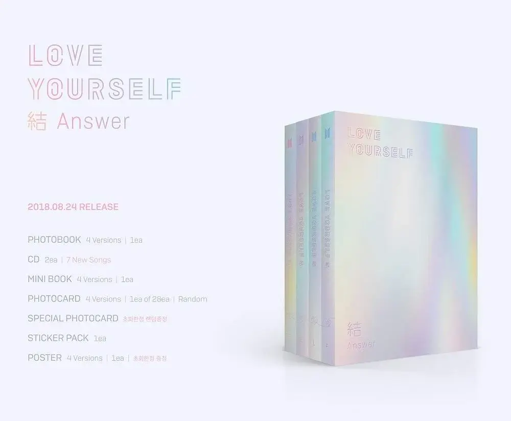 Genie Music BTS Love Yourself 結 Answer Random Version 2CD+Photobook+Mini Book+Photocard+Folded Poster | Authentic K-Pop Import - view 2