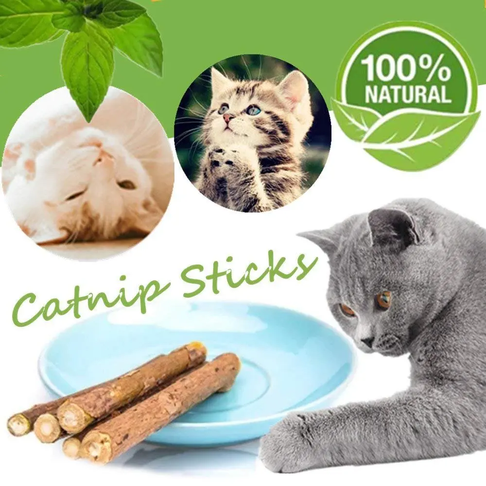 Ueerdand Organic Catnip Chew Sticks 10 pcs | Silvervine & Plant-Based Teeth Cleaner for Cats - view 3